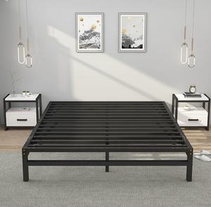 Commercio all'ingrosso hotel camera da letto mobili per la casa nero knock down struttura in metallo telaio del letto - Product Image 2