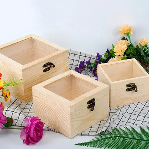 Vente en gros de boîte de rangement écologique de taille personnalisée xox cadeau en bois de pin
