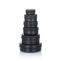 Tarro Redondo de Aluminio Plateado de Grado Alimenticio Modelo KX al por Mayor con Tapa y Cepillo, 83mm de Diámetro, 28mm de Altura, 100ml de Capacidad