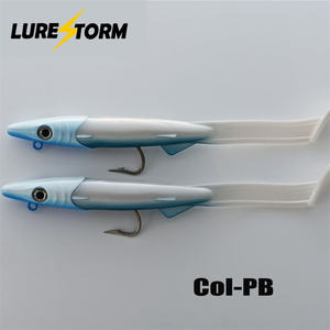 LureStorm Vente flash Leurre de pêche artificiel en PVC souple 12 cm/26 g, appâts souples pour la pêche en eau salée et en eau douce, <span class=keywords><strong>jig</strong></span> head, hameçon <span class=keywords><strong>VMC</strong></span> - Product Image 4