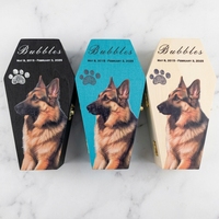 Cercueil pour animaux de compagnie personnalisé en bois massif pour chien, chat, oiseau, avec impression UV, boîte commémorative pour crémation