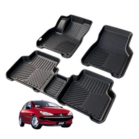 Tapis de sol de voiture thermoformés 3D en TPE découpés au laser, double couche, de luxe, pour Peugeot 206