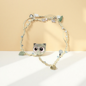 Bracelet bohème <span class=keywords><strong>hippie</strong></span> fait main en macramé pour femmes, corde en coton avec breloque hibou en résine, perles à thème animal, réglable, cadeau de festival - Product Image 2