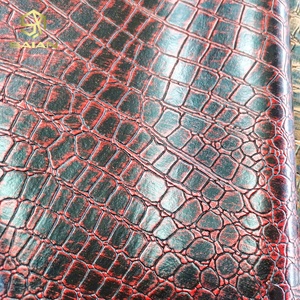 Rollos de Cuero Sintético de PVC con Estampado de Cocodrilo y Acabado Desgastado de 0.8MM para Bolsos, Zapatos, Maletas y Accesorios - Product Image 3