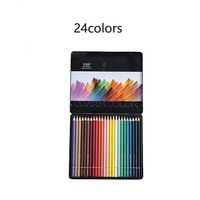 LISI Jeu de crayons de couleur Vibrant pour adultes 24/36/48/72/120 Pack Oil-Based 3.8mm Soft Core Tin Box for Blending