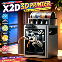 Version Globale Imprimante 3D Bamboo Lab X2D Combo de Qualité Ingénierie Haute Précision CoreXY Double Extrudeur Haute Vitesse Nivellement Automatique