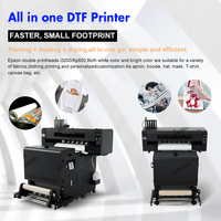 Imprimante DTF DTG 60cm à double tête I1600 têtes roulées directement sur le vêtement Imprimante de film pour animaux de compagnie Machine d'impression numérique automatique de t-shirts