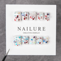 Ongles press-on faits main de haute qualité pour femmes, lot de 10 pièces avec design unique, beauté des ongles