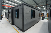 Vidéo de la maison conteneur extensible grise |   Cabine préfabriquée industrielle certifiée CE, résistante aux chocs, pour environnements difficiles