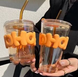 Gobelet à eau en verre Capibala, dessin animé mignon, avec paille, grande capacité, isolation thermique et réutilisable pour la rentrée scolaire - Product Image 5