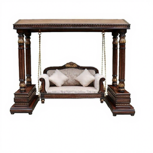 Double Seater Brown Finish Wooden <b>Swing</b> Handicraft Teak Wooden <b>Swing</b> <b>for</b> Indoor Walnut Finish King Size <b>Swing</b> <b>for</b> Indoor Home - Product Image 1
