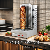 Équipement de cuisine commerciale, grill électrique entièrement automatique à 3 brûleurs en acier inoxydable 8KW, machine à shawarma, kebab, pour autres