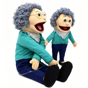 Marioneta de peluche personalizada de abuela, marioneta de mano familiar, marioneta de mano de señora mayor, conjunto de marionetas de mano de abuela, marioneta de personaje de anciana - Product Image 1