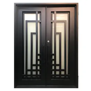 Çift ana ev kapısı tasarım giriş ferforje iç tasarım kapı lüks giriş ön kapı ID-270