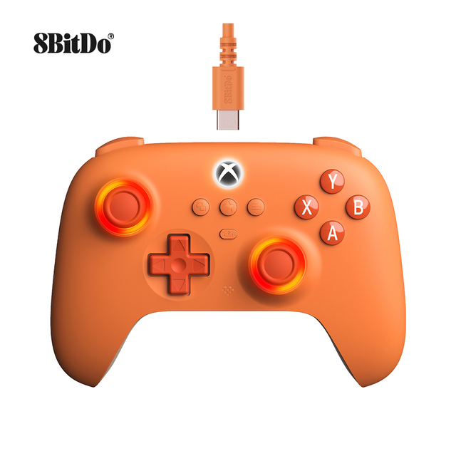 Original 8BitDo Ultimate C Wired Gaming Controller RGB Lighting Hall Effect Joysticks CE Certified for One Windows 10/11