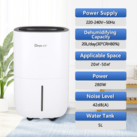 Deye meilleur déshumidificateur fournisseur DYD-S20A 20L toute la maison purificateur d'air maison déshumidificateur pour le salon