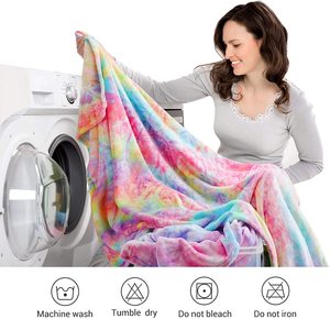 Nhà Máy Đầy Màu Sắc Cầu Vồng Màu Hồng Tie Dye Cầu Vồng Dày Lông CừU Dài PV Lông Chăn Ném Chăn Cho Mùa Đông Trang Trí Nội Thất - Product Image 4