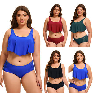 Traje de baño de una pieza con estilo para mujer europea americana, ropa de playa con estampado de patrón sólido Sexy, diseño de espalda recortada de talla grande - Product Image 1