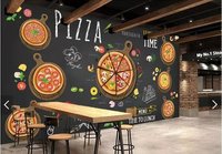 Papier peint mural pour la décoration intérieure de restaurants gastronomiques, de boutiques de hamburgers, de poulet frit, de pizzerias et de cafés