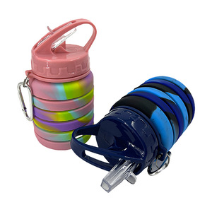 500ml Camouflage Foldable Silicone Water Bottle with Straw <strong>Collapsible</strong> Travel <strong>Cup</strong> for Outdoor Sports Hiking Camping Kids Adults - Product Image 3