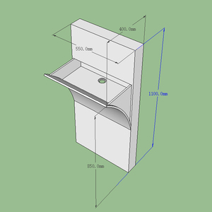 Lavabo da Parete Illuminato in Superficie Solida <span class=keywords><strong>Corian</strong></span> Lucida di Piccole Dimensioni Design per <span class=keywords><strong>Bagno</strong></span> d'Hotel - Product Image 6