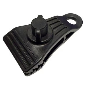 Clip de Bloqueo Giratorio de Plástico Negro con Mordaza Dentada y Orificio, 1 Pieza, para Camping y Actividades al Aire Libre - Product Image 1