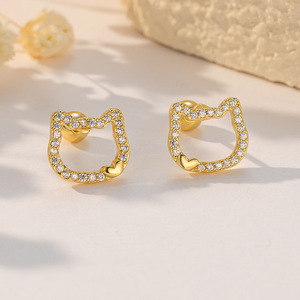 Stud Earrings Set 18K Gold Plated Cartoon Animal Design Zircon Inlay Gift Jewelry for Women Fashion Earrings - Product Image 4