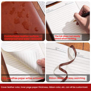 Carnet de notes A5 personnalisé en cuir PU rigide avec logo imprimé et reliure cousue, idéal pour les étudiants - Vente chaude - Product Image 4