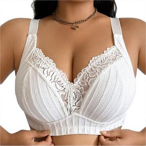 Soutien-gorge sans armatures en dentelle unie pour femme, grande taille, confortable et ultra-fin, lingerie sans fil pour poitrine généreuse, collection Pure Desire Gothic 2026 - Product Image 2