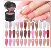 Gel de Construction pour Ongles Personnalisable Non Chauffant – Couleurs Transparent, Rose, Blanc Laiteux – Gel UV Sans Brûlure, Auto-Nivelant, Dur en Pot