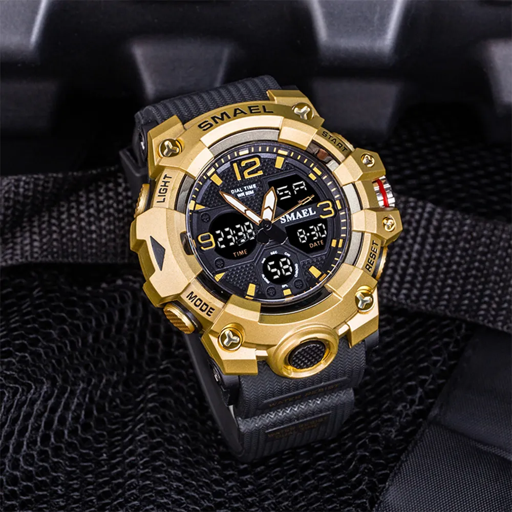 Raymons Men Wrist Watches LED Analog Waterproof Digital Sports Men Dual Time Watches OEM Welcome