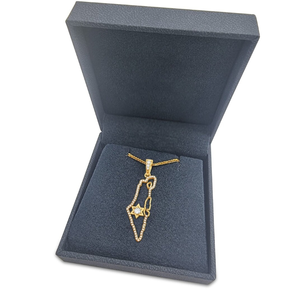 Venta al por mayor barata 18K oro diamantes Israel collar <span class=keywords><strong>mapa</strong></span> colgante con estrella de David hipoalergénico Acero inoxidable encanto collar - Product Image 5