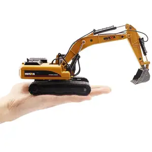 Excavator Toy 1/50 RC Truck Die-cast High Quality Construction Engineering Model Toys Gift 1710 Alloy Car Metal Unisex Yellow 8+