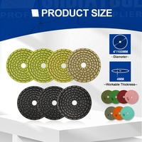 SHDIATOOL Disque de polissage diamanté pour béton humide 4 pouces 100 mm, disque de ponçage, outils abrasifs pour sols en béton et en ciment