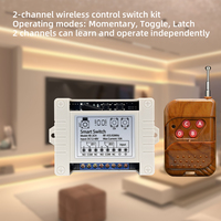 Commutateur de télécommande intelligent 2 canaux 433 MHz à code roulant pour portes de garage et éclairage, avec portée de 150 m et alimentation DC9-48V