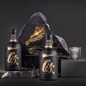 ขวดแก้วสีดำขนาด200มล. 375มล. 500มล. 750มล. ที่ใส่น้ำมันมะกอกสีดำด้านทำจากแก้วและน้ำส้มสายชูพร้อมฝาไม้ก๊อก - Product Image 2