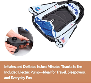 Inflatable Rocket Ship <b>Toddler</b> Travel <b>Bed</b> with Air <b>Mattress</b> for Kids Camping Home Play - Product Image 6