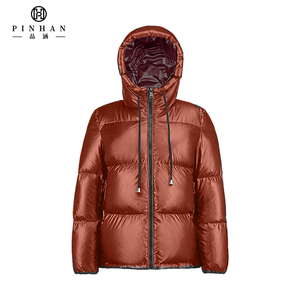 Manteaux en duvet personnalisés pour femmes, style canadien, avec capuche, duvet d'oie, veste matelassée pour <span class=keywords><strong>femme</strong></span>, manteau d'hiver pour <span class=keywords><strong>femme</strong></span>, veste d'extérieur, fermeture éclair - Product Image 2