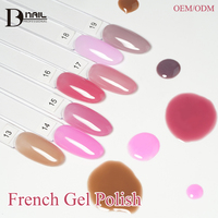 Vernis Gel UV LED Semi-Permanent BD French pour Ongles – Couleurs Variées, Bouteille Liquide à Tremper pour Salons de Manucure
