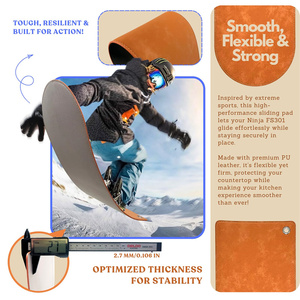 Tapis coulissant pour machine à slushie Ninjas, tapis en cuir PU de qualité supérieure avec base antidérapante, facile à nettoyer, pour machine à boissons glacées - Product Image 3