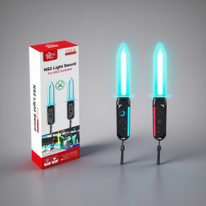 Épée lumineuse pour Joy-Con NS2 pour <span class=keywords><strong>Switch</strong></span> Sports, jouet sabre laser pour <span class=keywords><strong>Nintendo</strong></span> <span class=keywords><strong>Switch</strong></span> 2, duel 2 en 1, épées en gros et au détail - Product Image 1