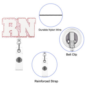 Beliebte Bling Acryl Hartplastik einziehbare Abzeichen Rollen <span class=keywords><strong>Medical</strong></span> Bearable Letters-Shaking Zubehör - Product Image 5