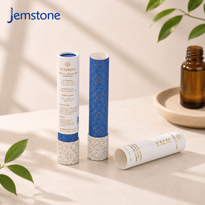 Tube en papier biodégradable personnalisé avec logo pour mélange d'huiles essentielles, tube en carton kraft imprimé à l'or, boîte d'emballage cylindrique - Product Image 2