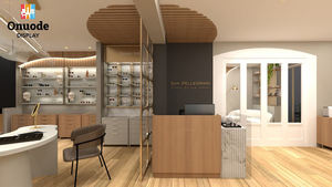 Custom Luxury Glass <b>Display</b> <b>Cabinet</b> with LED Lights for Eyewear & Optical Accessories Eco-Friendly Full Set Retail Shop Showcase - Product Image 3