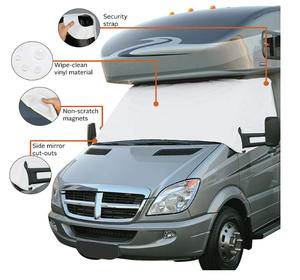 Cubierta Plegable para Parabrisas Delantero de Autocaravana, de <span class=keywords><strong>Vinilo</strong></span> Blanco, con Recortes para Espejos, Resistente al Agua y la Nieve - Product Image 2