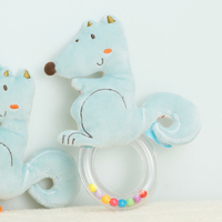 Bleu mignon renard hochets sans danger mordant bébé en peluche accompagnant le lit de croissance de bébé jouets suspendus