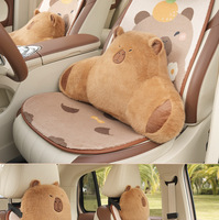Coussin de siège en peluche épais pour toutes les saisons Appui-tête Capybara en peluche pour siège de voiture Coussin lombaire chauffant intégré Fournitures