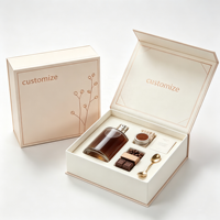 Luxuriöse Magnetische Geschenkbox mit Eigenem Logo, Creme-Roségold-Folie, Botanisches Design mit Einlage für Kaffee, Schokolade, Lebensmittel, Großhandel