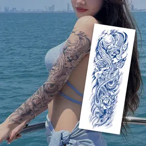 New Style Fashion Beautify Body Environmental Durability Long Lasting 15 Days Herbal Juice Whole Arm Tattoo Sticker