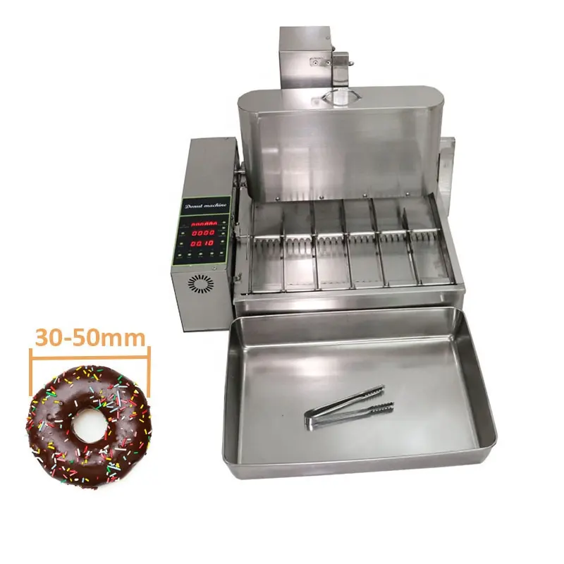 इलेक्ट्रिक मिनी न्यूटी डोनट बनाने वाली मशीन 6 पंक्तियों स्नैक उपकरण वाणिज्यिक उपयोग